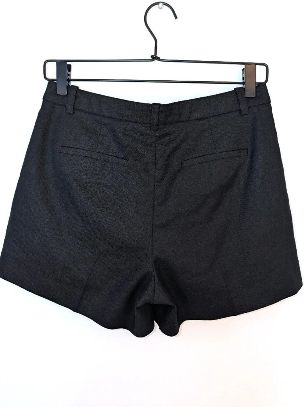 J. Crew | 2025 Stretch Linen Blend Black Lucia Pleated Shorts | Size  0